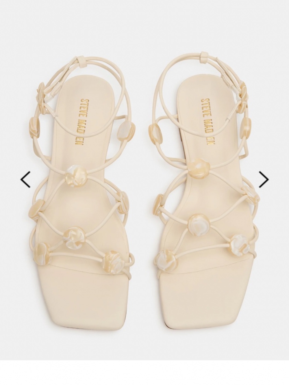 Steve Madden Tides Strappy  Sandal Pearl  Size 8.5 NWOB